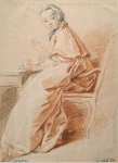 Boucher Francois Woman in an Armchair Study for Breakfast - Hermitage